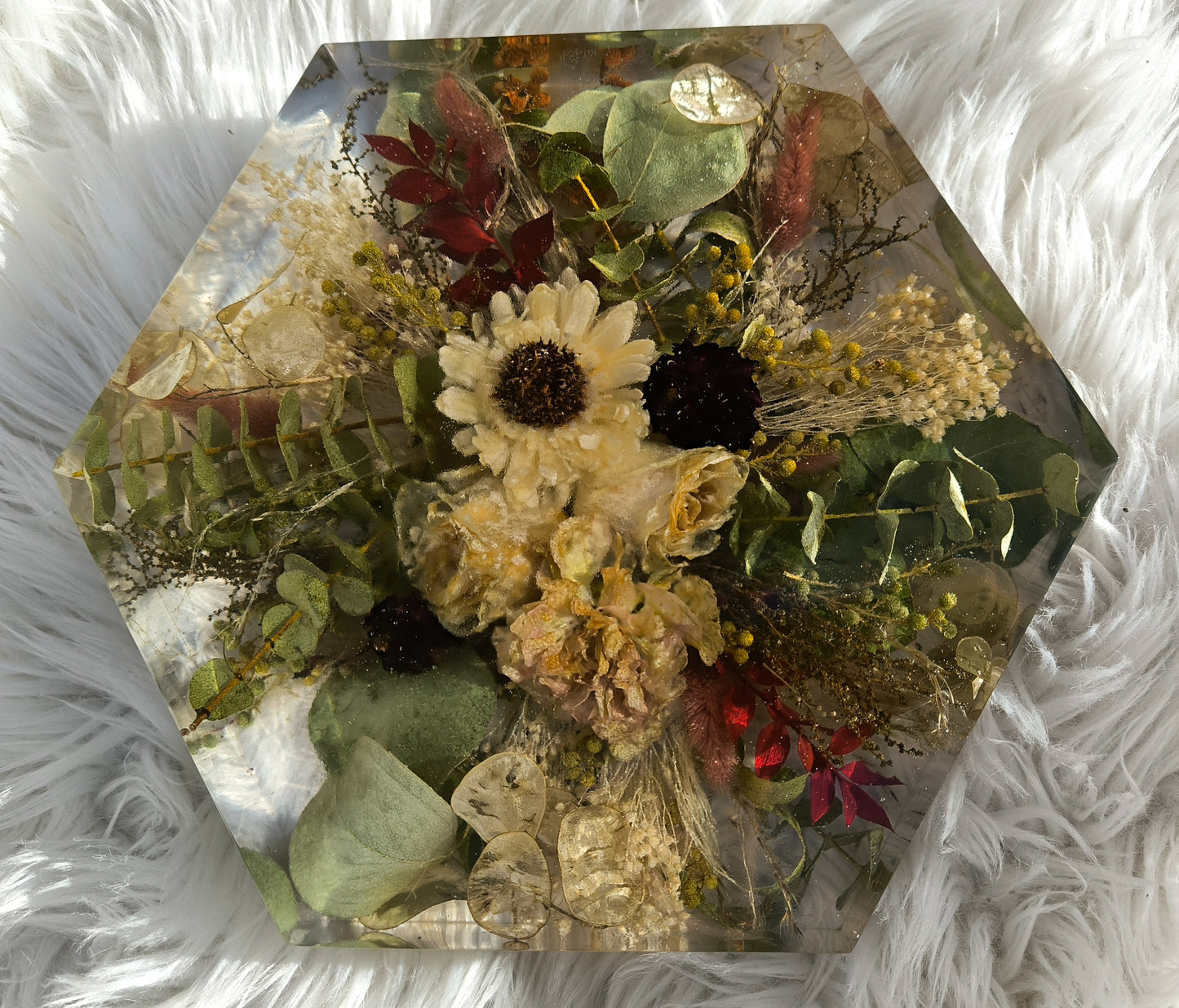 Bukiet ślubny w żywicy heksagon L