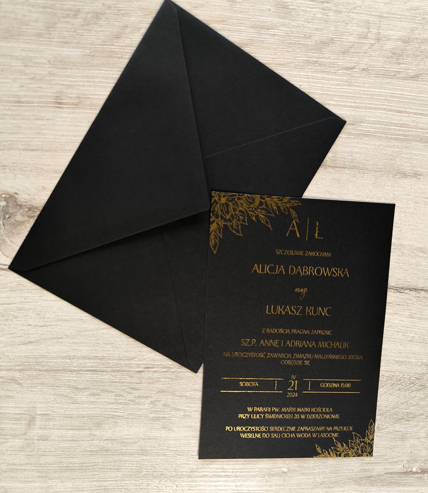 Zaproszenie ślubne Golden Elegance