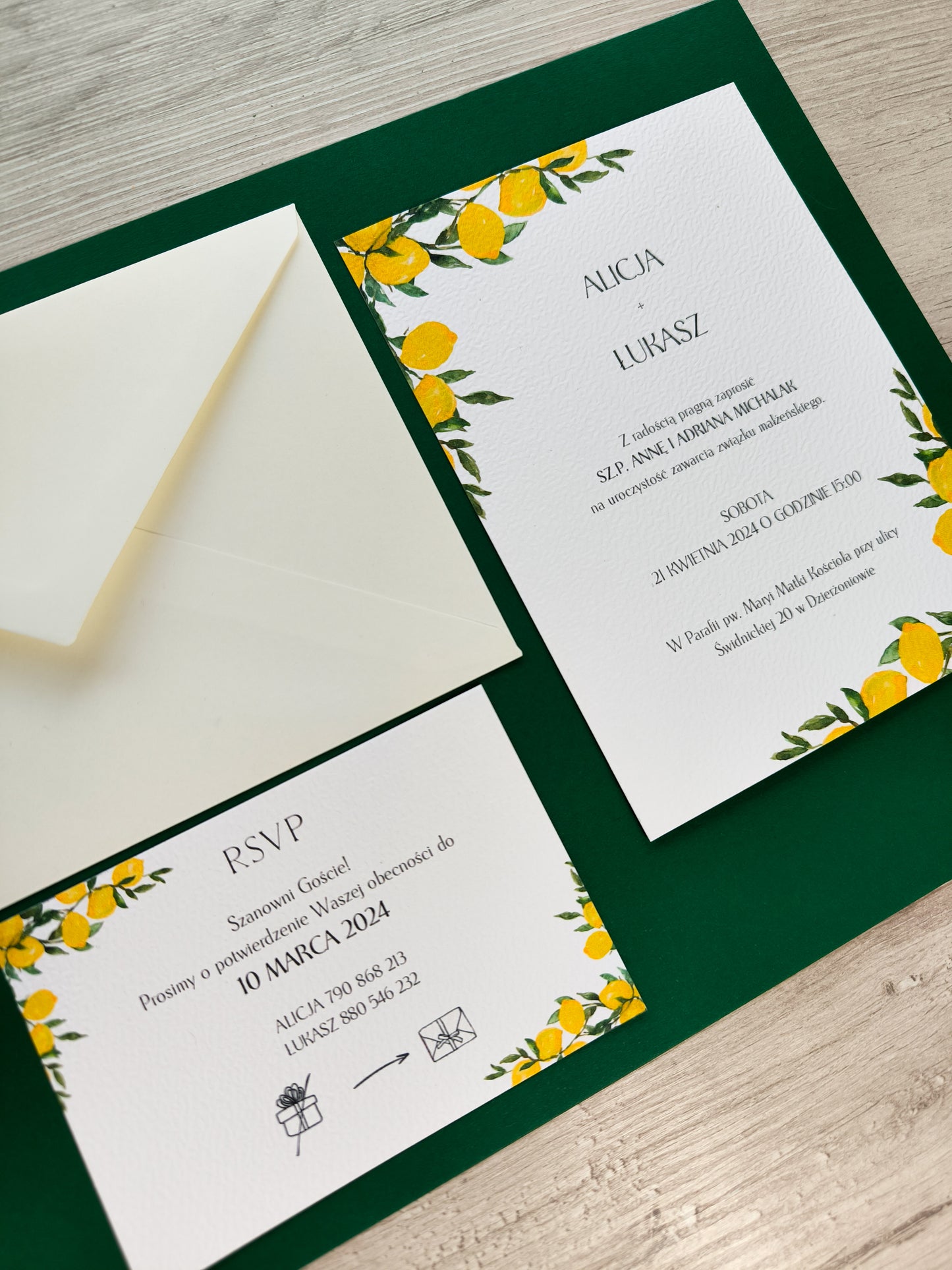 Zaproszenie ślubne Lemon Bliss