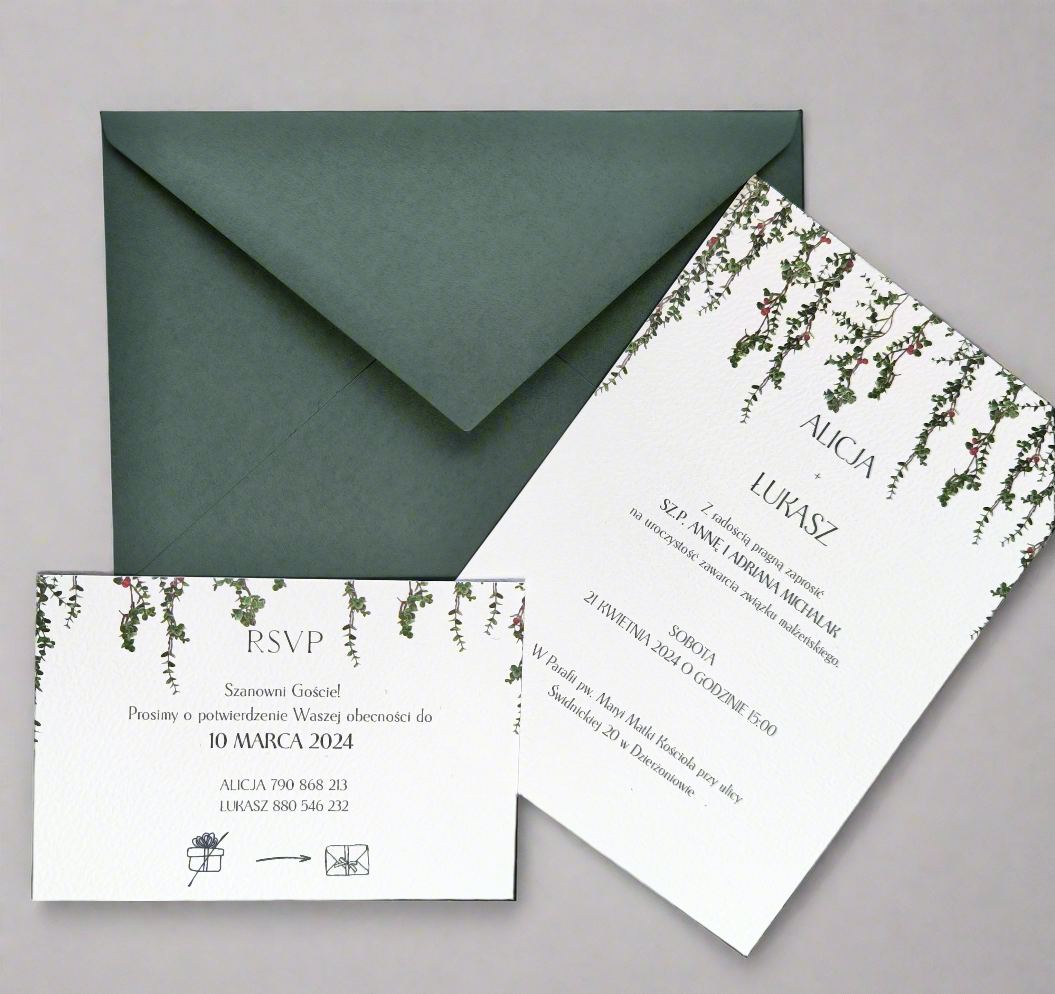 Zaproszenie ślubne Cool Green