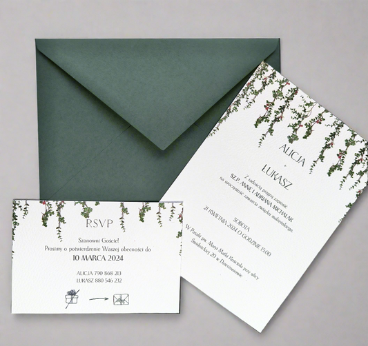 Zaproszenie ślubne Cool Green