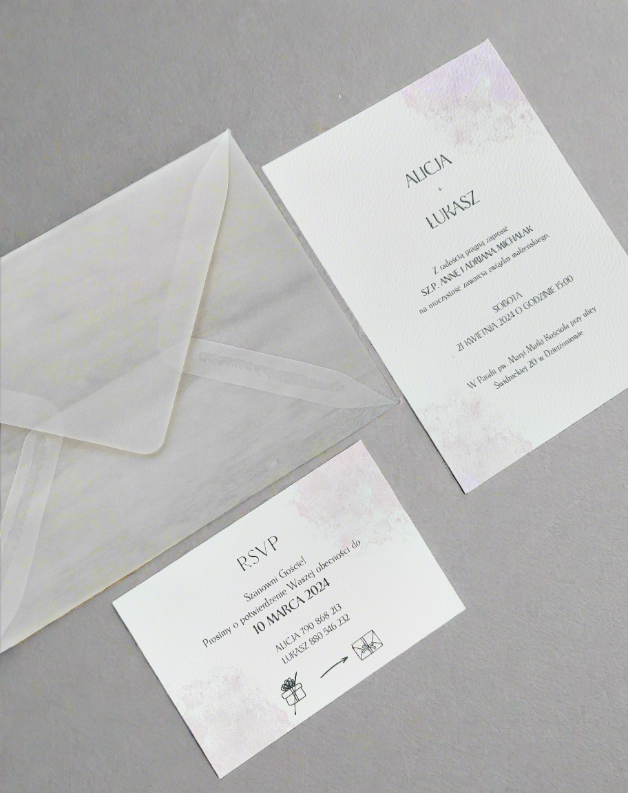 Zaproszenie ślubne Soft Watercolor