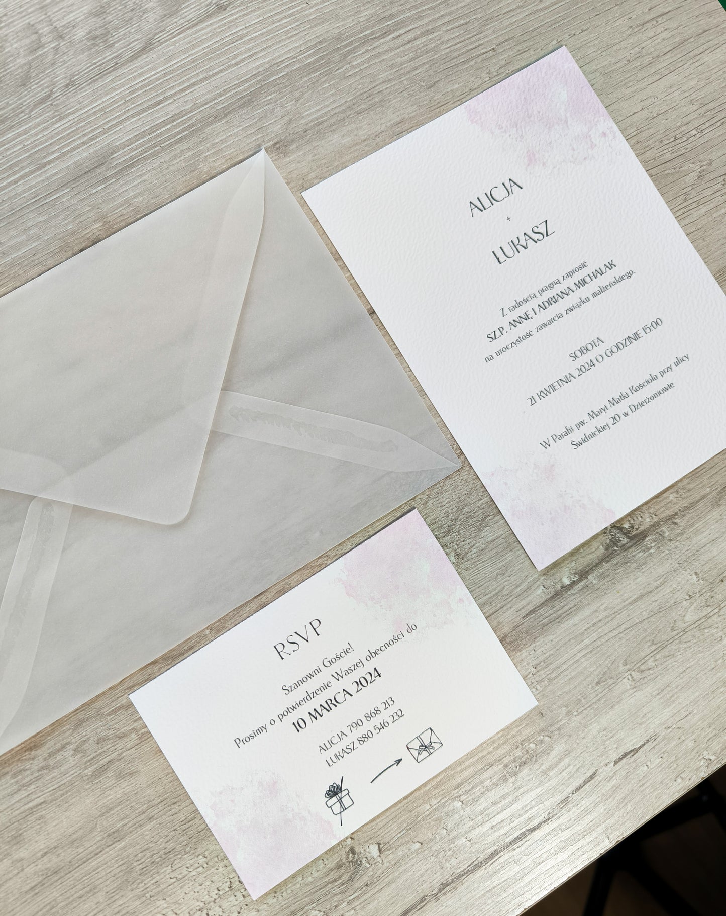 Zaproszenie ślubne Soft Watercolor