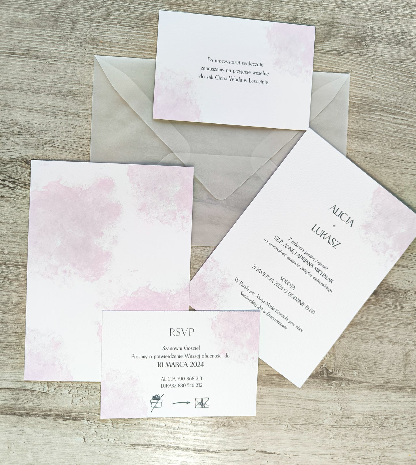 Zaproszenie ślubne Soft Watercolor